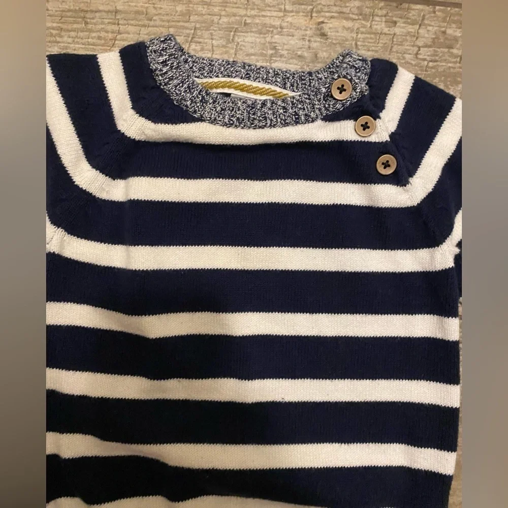 H&M Boy’s Striped Sweater With Shoulder Buttons Size 9-12 MO New Without Tag